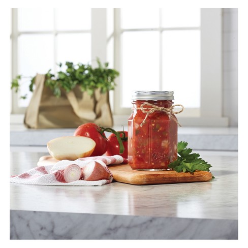 Ball 4ct 16oz Collection Elite Sharing Glass Mason Jar with Lid and Band - Regular Mouth