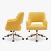 WestinTrends Genevieve Mid-Century Modern Swivel Office Chair With Wheels (Set Of 2) - 4 of 4