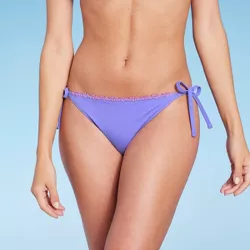 Women's Side-Tie Cheeky Bikini Bottom - Shade & Shore™ Purple