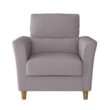 Georgia Upholstered Accent Armchair Light Gray - CorLiving