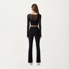Anna-Kaci Active Women's Ribbed Knit Flare Pants with Wrap Tie Waistband and High Waist Silhouette - 3 of 4
