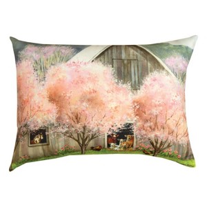 Manual Woodworkers & Weavers Cottage‑Style Barn Pillow – 18x13 Floral Print - 1 of 3