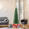 Tangkula 5 FT Pre-lit Pencil Christmas Tree Slim Xmas Tree with 295 Memory Wire Branch Tips 110 Warm White LED Lights - 4 of 4