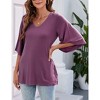 Chiffon Blouses for Women Ruffle 3/4 Sleeve Dressy V Neck Casual Flowy Tunic Tops - 4 of 4