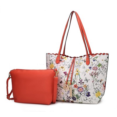 MKF Collection Danielle Reversible Shopper Tote Floral Bag, Crossbody Pouch Handbag Purse by Mia K