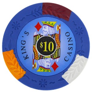 Slickblue 14-Gram Poker Chips 25-Pack, King's Casino Design, Four-Tone Color, Floral Edge Mold, $0.25-$10K - 1 of 3