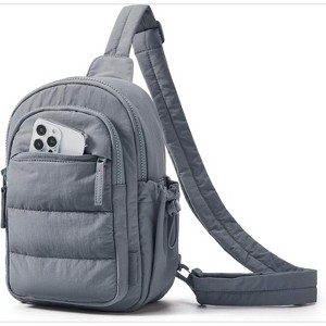 Small Sling Bag for Women, Puffer Crossbody Bag Purses Hobo Handbag Fanny Packs for Travel Hiking - 1 of 4
