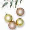 Northlight 2-Finish Christmas Ball Glass Ornaments - 4" (100mm) - Gold - 4ct - 4 of 4