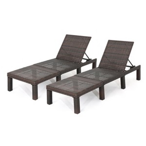 GDFStudio Laraine Outdoor Wicker Adjustable Chaise Lounge - 1 of 4