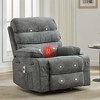 Massage Rocker Recliner with Heat, 360° Swivel Glider, Linen Fabric Nursery Chair with Side Pocket & Cup Holders, for Living Room or Bedroom - 2 of 4