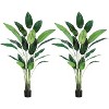 7FT Artificial Bird of Paradise Tree (2-Pack) - Fake Tree with 20 Trunks  for Indoor/Outdoor Decor, Faux Plants for Home Office - 2 of 4