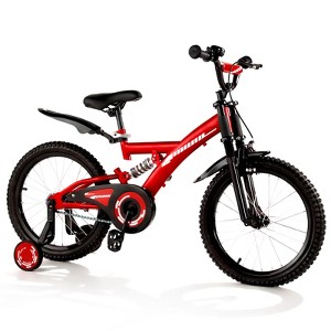 SUGIFT 18 Inch Kids Bike with Suspension Adjustable Seat and Coaster Brake Training Wheels All Terrain Tires, Red - 1 of 4