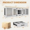 90" Extra Large Wooden Dog Crate Furniture for 2 Dogs - Heavy Duty Double Kennel w/ Feeding Drawer & Storage Shelves - 2 of 4