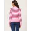 INSPIRE CHIC Women's Notched Collar Long Sleeve Button Front Striped Blazer - 4 of 4