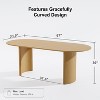 Wooakway 30"H Fashion Oval Wood Dining Table Kitchen Table Conference Table Gathering Table with Double Pedestal Black/Walnut/Natural Wood - 4 of 4