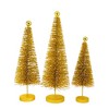 Cody Foster 18.0 Inch Gold Glitter Trees 3 Pc Set Christmas Village Decorate Bottle Brush Trees - 3 of 3