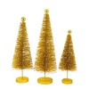 Cody Foster 18.0 Inch Gold Glitter Trees 3 Pc Set Christmas Village Decorate Bottle Brush Trees - image 2 of 3