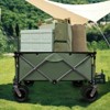FURNIinspire Outdoor Serving Carts Utility Park Garden Cart Tool Customized Color Folding Camping Trolley Outdoor Picnic, Green, 37.8"*21.2"*34.45" - 2 of 4