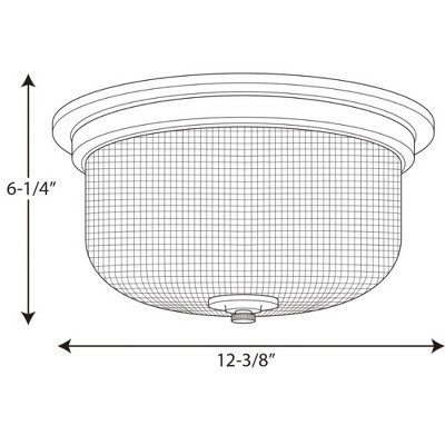 Antique Nickel 12.38" Flush Mount Light with Prismatic Glass Shade