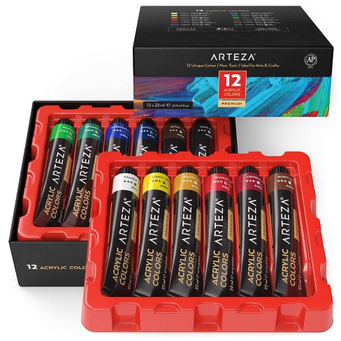 RICH ART PREMIUM ACRYLIC PAINT SET AND SUPPLIES! GREAT BEGINNERS