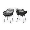 2pc Modern Outdoor Orlando Chairs with Water Resistant Cushions-Christopher Knight Home - 2 of 4