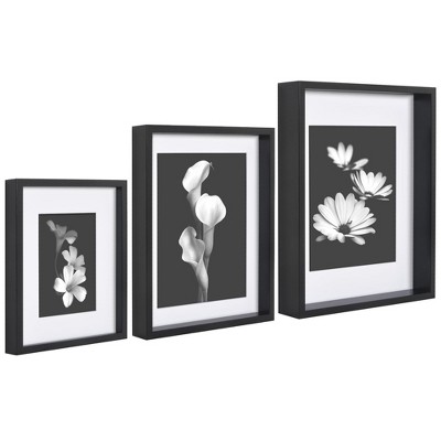 Americanflat Gallery Wall Frame Set of 3 - Picture Frame Set Includes 8x10, 10x12, 11x14 Frames - Black Picture Frames with Shatter-Resistant Glass