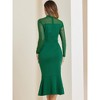 INSPIRE CHIC Women's Elegant Mesh Sheer Long Sleeve Mermaid Wedding Guest Dress - 4 of 4