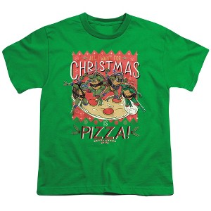 Boys' Tmnt: Mutant Mayhem All I Want For Christmas Is Pizza T-Shirt - 1 of 4