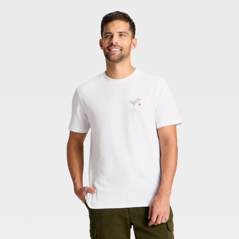 Мужские рубашки Goodfellow & Co Men's Short Sleeve Making Spirits Bright Graphic Shirt - Goodfellow & Co™ White XL