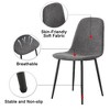 Lyngins Modern Armless Dining Chair Set of 4, Linen-Cotton Living Room Chair with Black Metal Legs, Ergonomic Kitchen Chair, Spoon Shaped Chair - 2 of 4