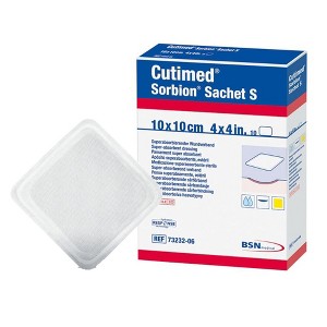 Cutimed Sorbion Sachet S Cellulose Gelling Fiber Wound Dressing White 4 x 4" Sterile 7323206, 10 Ct - 1 of 3