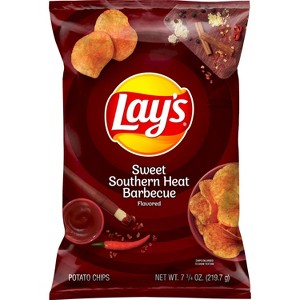 Lay's Sweet Southern Heat Barbecue Flavored Potato Chips - 7.75oz - 1 of 4