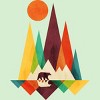Girl's Design By Humans Mountain Bear By radiomode T-Shirt - 2 of 3