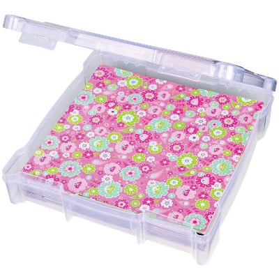 Translucent 14x14x3 Inch Stackable Plastic Craft Storage Box