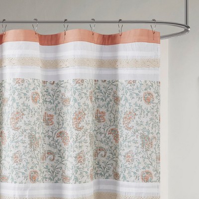 MAYEERTY Modern Red Shower Curtain:Cotton, Machine Washable, Room Essentials