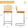 AZL1 Life Concept Dining Sets Set of 2 Upholstered Velvet Barstools with Rattan Back Stools Armless Bar for Kitchen Island, Yellow, 18.9"*17.7"*42.5" - 3 of 4
