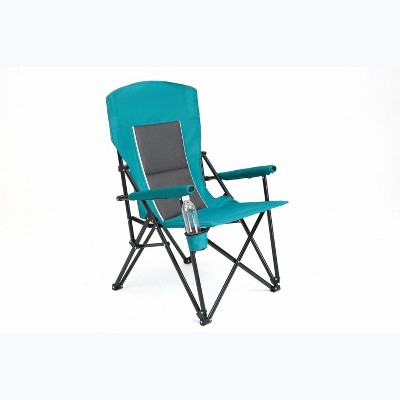 DOMETOUR High Back Heavy Duty Lawn Chair Support 250LBS, Portable Collapsible Chair with Cup Holder -Blue