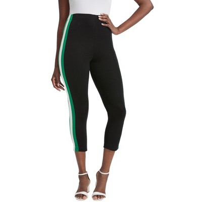 Jessica London Women's Plus Size Everyday Stretch Cotton Capri Legging