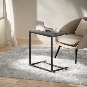 27 Inches C Shaped End Table, Side Table for Couch Slide Under, C Table Sofa Side End Table for Living Room - 1 of 4