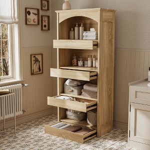 Famapy Wood Bathroom Cabinet Storage Cabinet - Shelves, Drawer Organizer for Toiletries - 1 of 4
