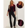 INSPIRE CHIC Women's Velvet Lapel Collar Open Front Blazers - 2 of 4