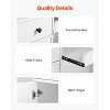 VEVOR Reception Desk, 47 Inch Rectangular Front Counter Table, Office Reception Desk with LED Light, 2 Drawers and Power Outlets, White - 3 of 4