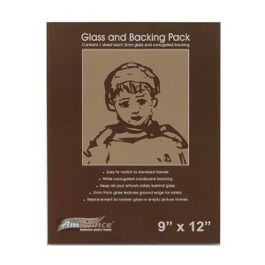 Ambiance Picture Frame Glass & Backing Replacement Inserts - Assorted Sizes - 2mm Thick Smooth Ground Edge Glass & White Corrugated Cardboard Backing - 1 of 4