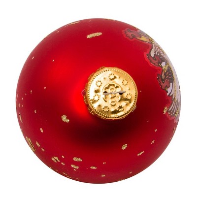 Kurt Adler Red and Gold Glass Christmas Ball Ornaments, 12-Piece Set