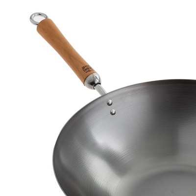 14-Inch Carbon Steel Wok with Birch Handles