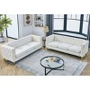3-Seater Velvet Chesterfield Sofa Set of 2,6-Seater Tufted Sofas with Metal Legs & Nailhead Trim for Living Room-Baofuwish - 2 of 4