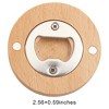 Unique Bargains Bottle Opener Magnetic Beer Opener Beech Wood Light Brown 2.56"x0.59" 1 Pcs - 3 of 4