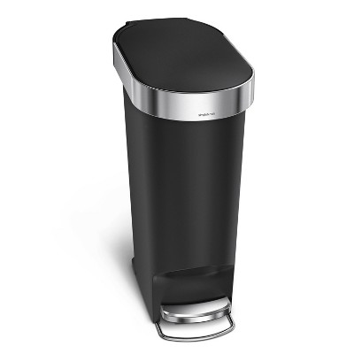 simplehuman 40l Slim Liner Rim Plastic Step Trash Can : Target