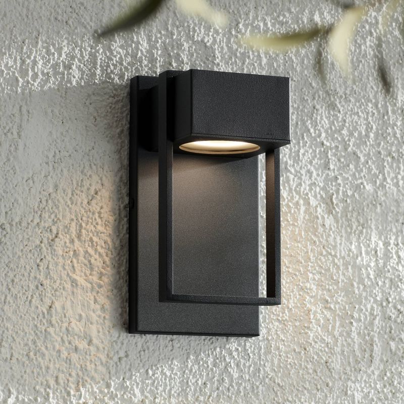 Possini Euro Design Pavel Modern Outdoor Wall Light Fixture Textured Black LED 9 1/2" for Post Exterior Barn Deck House Porch Yard Posts Patio Home, 2 of 8