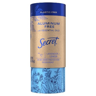Secret Sustainable Packaging Women's Deodorant with Essential Oils Lavender & Lemon - 2.0oz